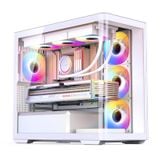 Thùng máy Jonsbo D300 - White | Micro ATX, kính cong