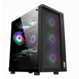 Thùng máy Magic GM-01 Black Mesh | Đen, kèm sẵn 4 Fan RGB, mặt lưới