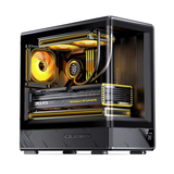 Thùng máy Jonsbo D200 Micro-ATX | Đen, Kính Cong