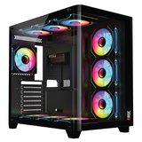 Thùng máy Magic Gaming GA-02 Curved F-ATX Support AIO 360 (Hồ Cá) Không Kèm Sẵn Fan - Đen